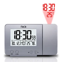 fanju fj3531 digital clock led projector alarm table clock snooze thermometer hygrometer with temperature and time projection