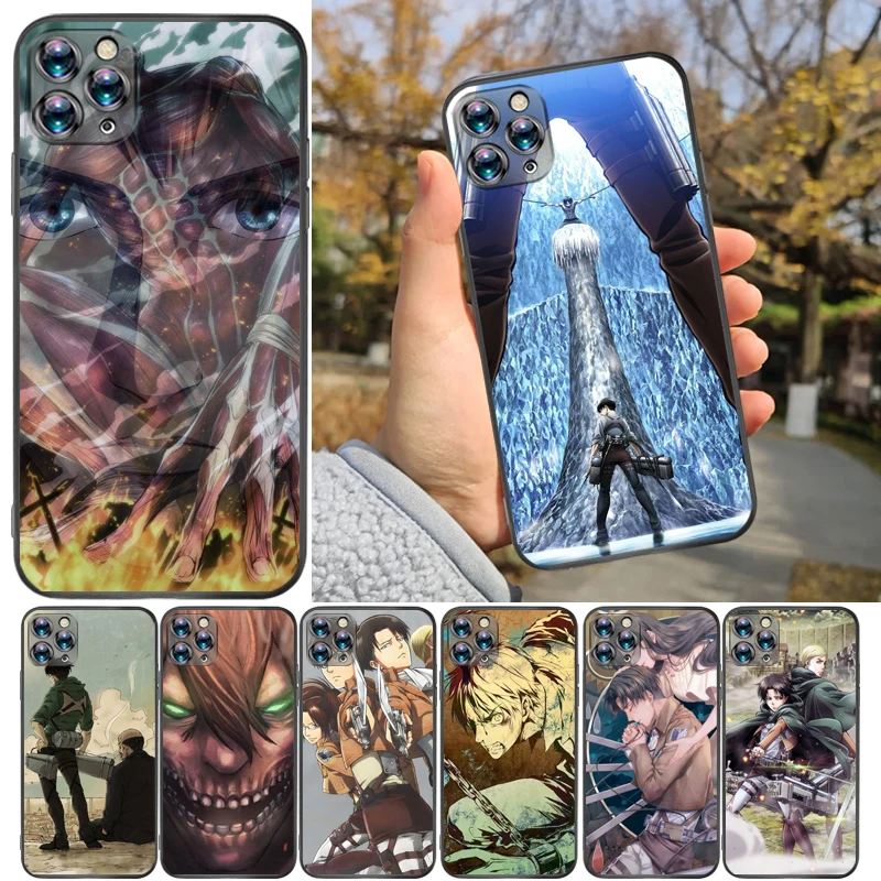 

Attack On Titan Eren Jager Mikasa Ackerman Armin Arlert Levi Phone Case For iPhone 7 8 6 6S Plus Coque Carcasa Soft TPU