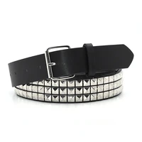 gaoke pyramid fashion rivet belt menwomens studded belt punk rock with pin buckle hardware jeans designer female waist belts