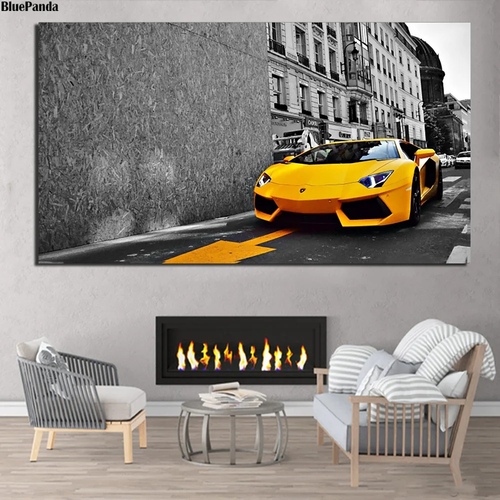 Настенные постеры с изображением спортивного автомобиля в скандинавском стиле