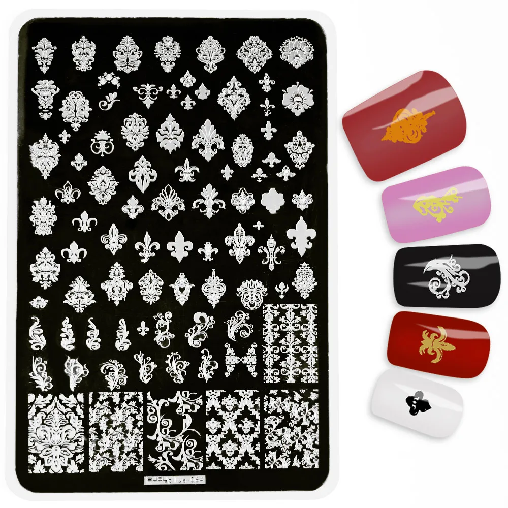 1pcs 14.5*9.5 cm Stainless Steel Nail Stamping Plates Flower Animal Plant Image Stencil Nail Art Stamp Template VI-B5