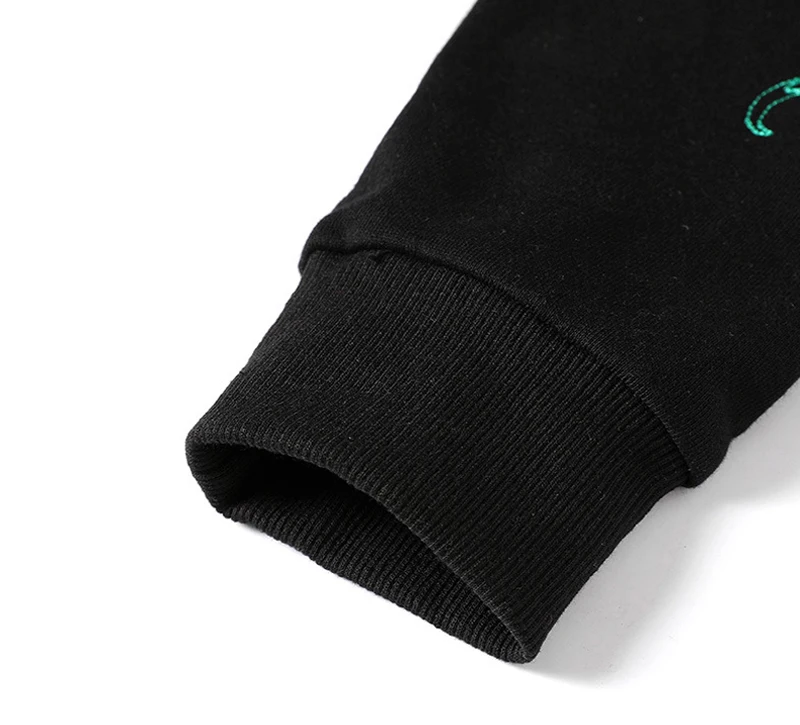 

Fashion 2019 Style Dragon Embroidery Hoodies Men 100%Cotton Fashion Long Sleeve Black Hoodie