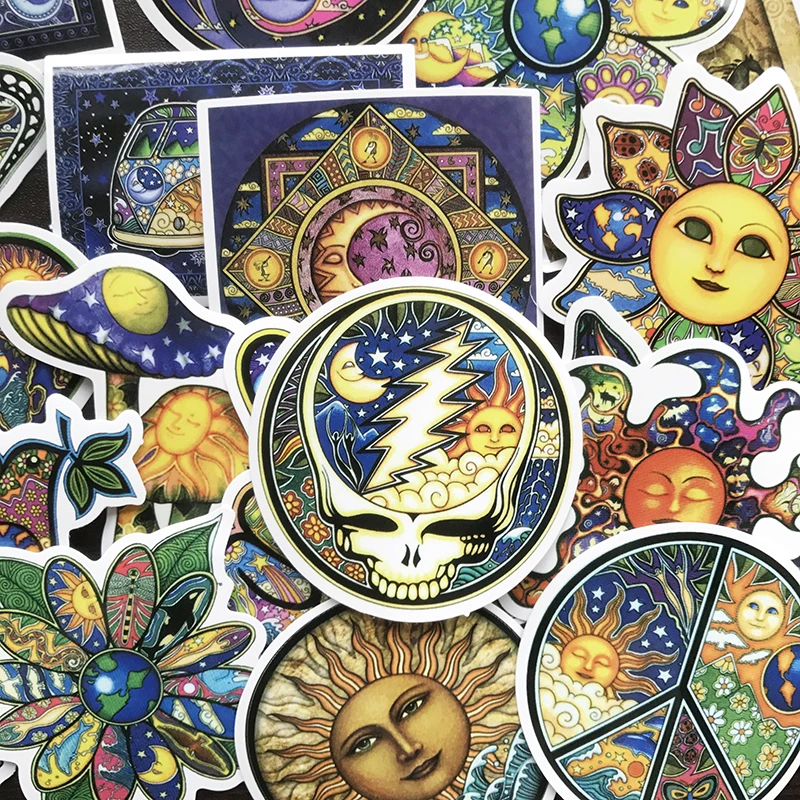 Pegatinas de la paz del mundo de los deseos, pegatina bohemia de Estilo bohemio para monopat&iacute;n, equipaje, port&aacute;til, guitarra, coche, 25 uds.-2
