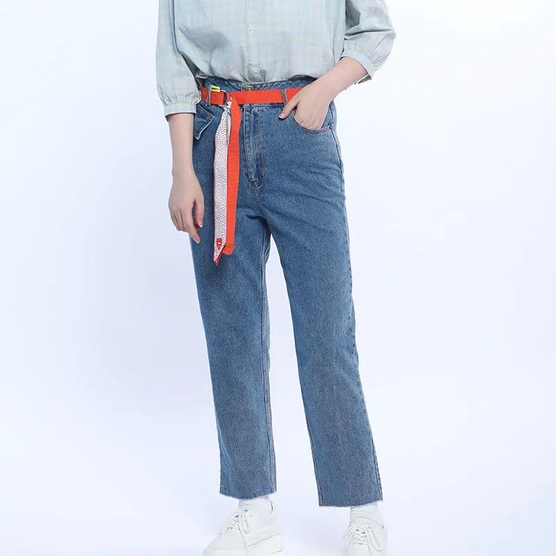 Джинсы женские на весну и лето новинка 2020 свободные модные штаны с высокой талией