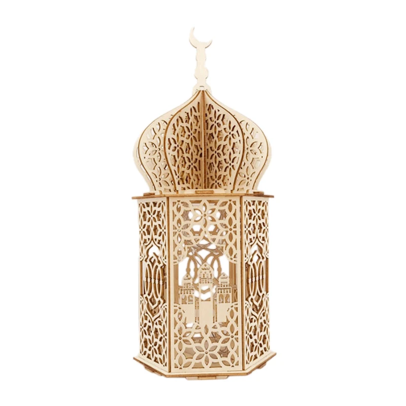 Деревянный DIY дворец СВЕТОДИОДНЫЙ Ночник светильник ИД украшение Мубарак