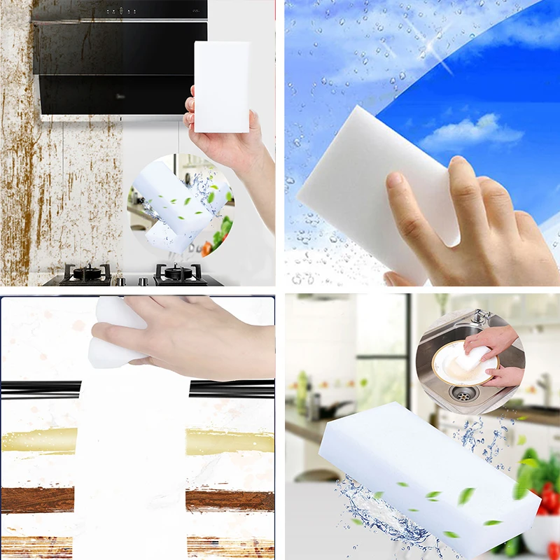 5 PCs White Креативные кухонные чистящие инструменты сильная обеззараживающая губка щетка с ручкой для удаления ржавчины ластик кухонные аксессуары гаджеты - Цвет: 5 PCs White