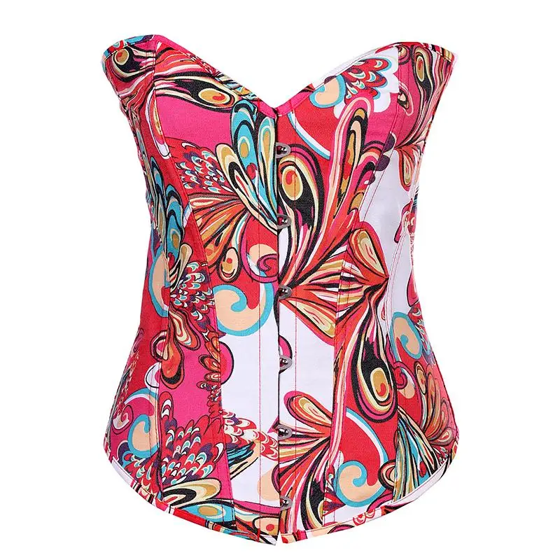 Женский стимпанк Ретро Корсеты бюстье в стиле корсет для похудения с цветочным