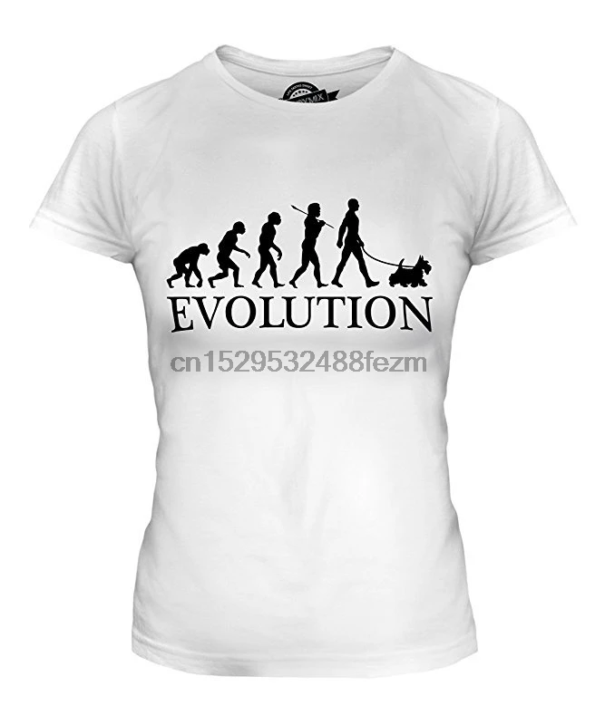 Шотландский терьер Эволюция мужчин и женщин облегающая футболка топ для летняя с