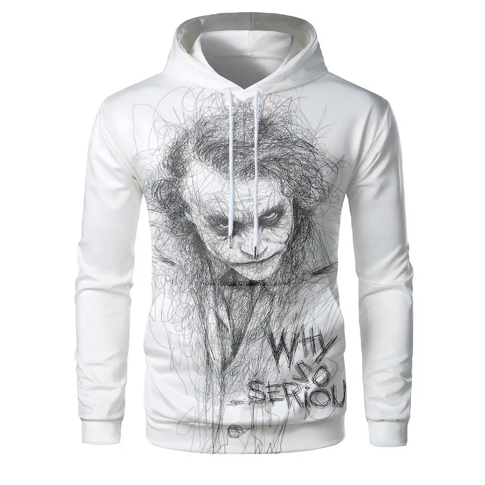 Мужская толстовка в стиле Харадзюку белая Повседневная Толстовка с 3D принтом хип