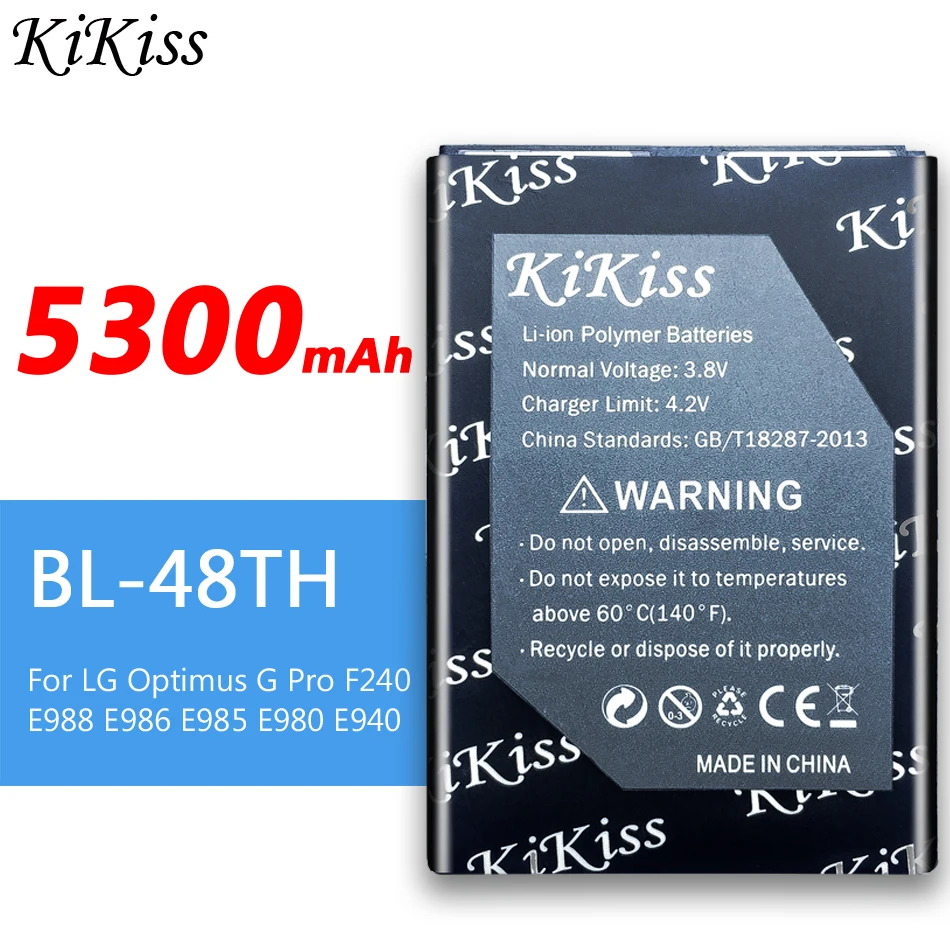 KiKiss 5300 мАч телефон аккумуляторная батарея BL-48TH для LG Optimus G Pro F240 E988 E986 E985 E980 E940 F310 D684