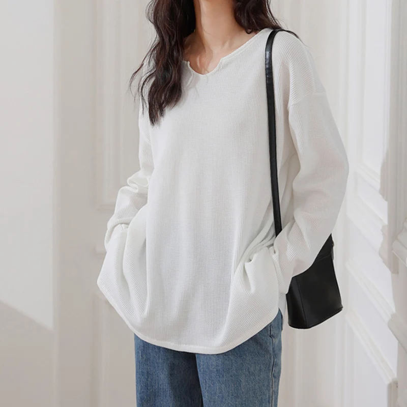 

Fashion Women's knitted Tshirt Casual slim bottoming shirts Tops T Shirt Basic Ladies o-neck Long Sleeve Tee Shirt