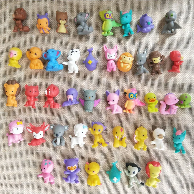 10Pcs Anime Cartoon Cute Animal Twozie Pet Bunny Owl Forest Family Crossinges Figure Collectible Mini Toy Gift for Kid Boy Girl