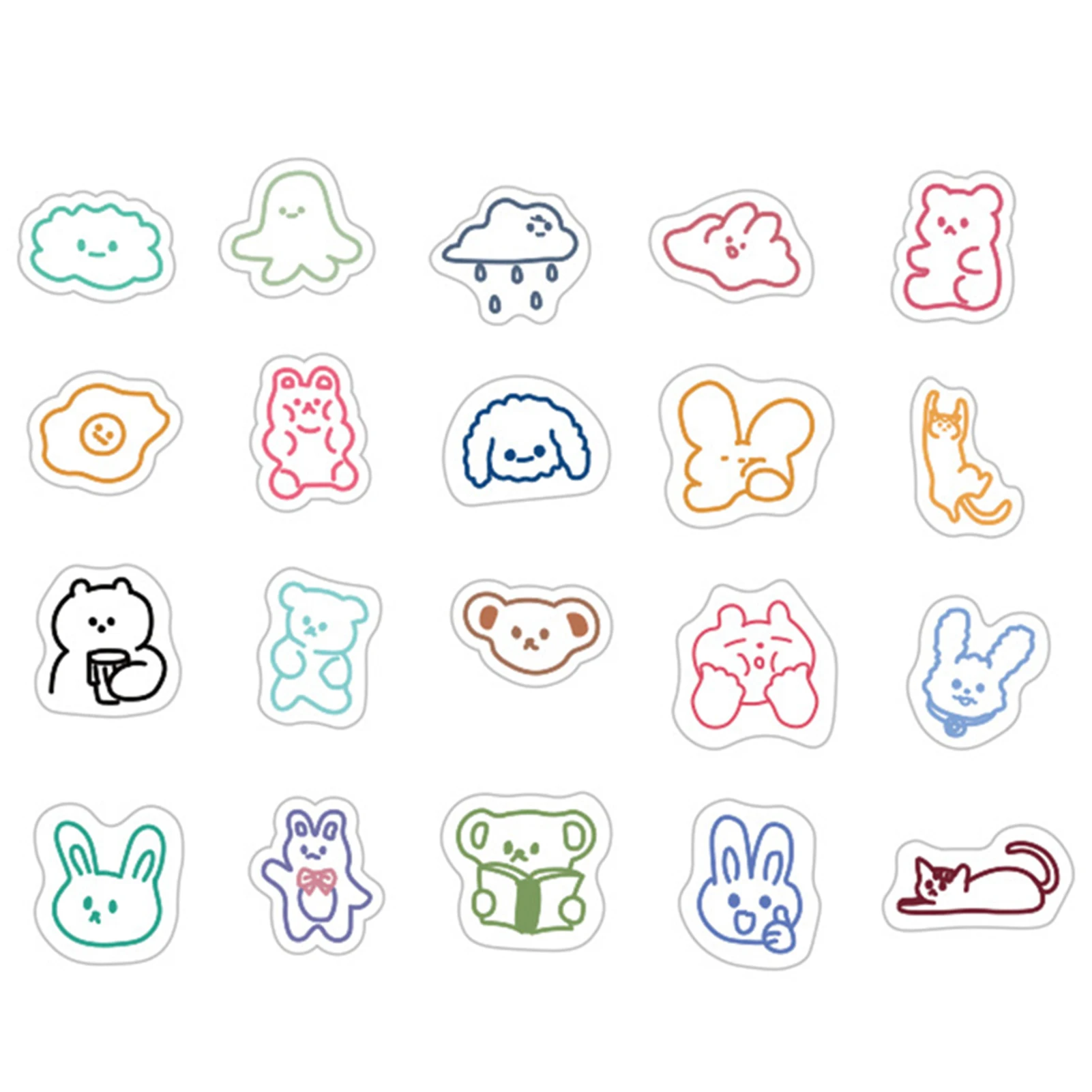 

New Hot 40 PCS Waterproof Sticker Cute Cartoon Graffiti Scrapbooking Decal Collection Clear for Laptop Notebook DIY Album Diary
