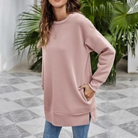 solid color sweatshirts women autumn 2021 pullovers long sleeve o neck tops ladies casual street wear sweatshirt