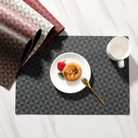 square pvc leather placemat lattice table mat hotel decoration insulation pad oilproof waterproof coaster bowl mat 30x43cm