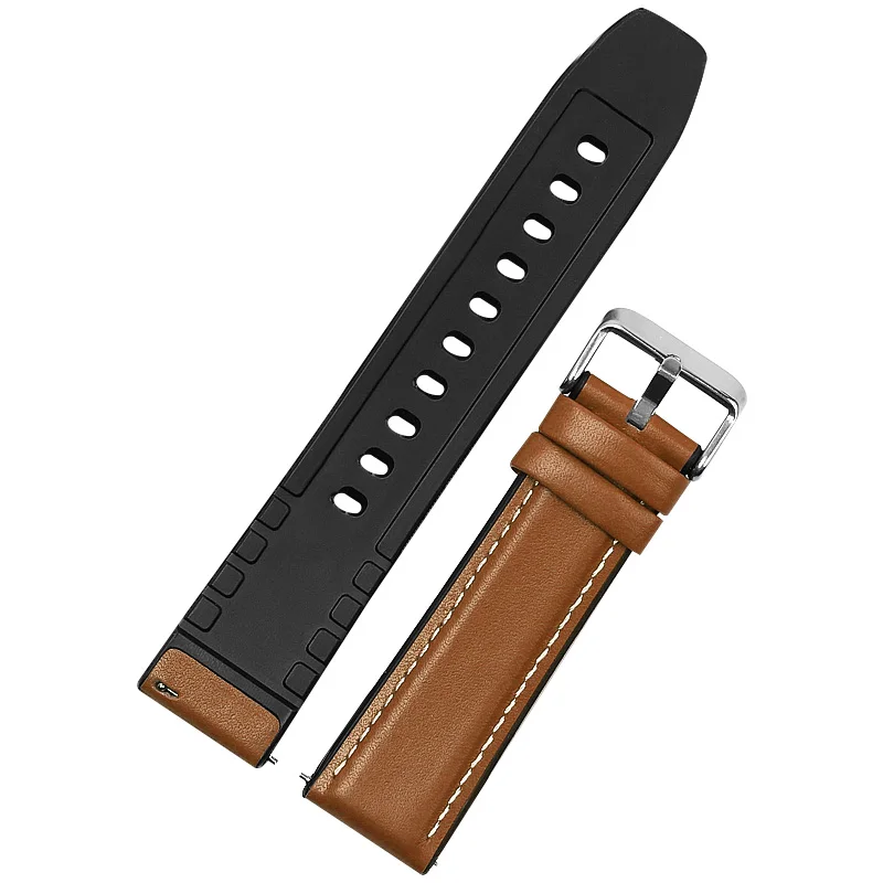 22 мм ремешок для часов huawei watch GT/Honor Magic watch 2/samsung Galaxy 46 мм сменный ремешок gear S3 Frontier/Classic - Цвет ремешка: Light brown