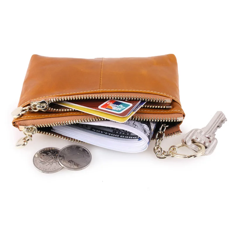 COWHERD Высокое качество Натуральная кожа Женский мини кошелек масло воск кожаный