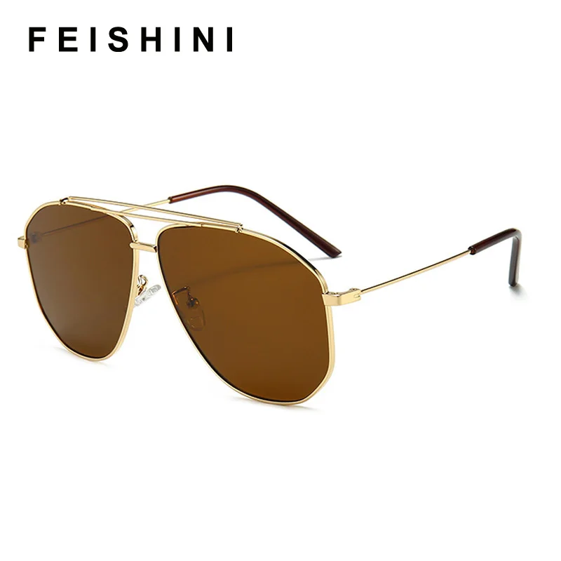 Женские и мужские солнцезащитные очки FEISHINI фирменный дизайн Ретро стиль