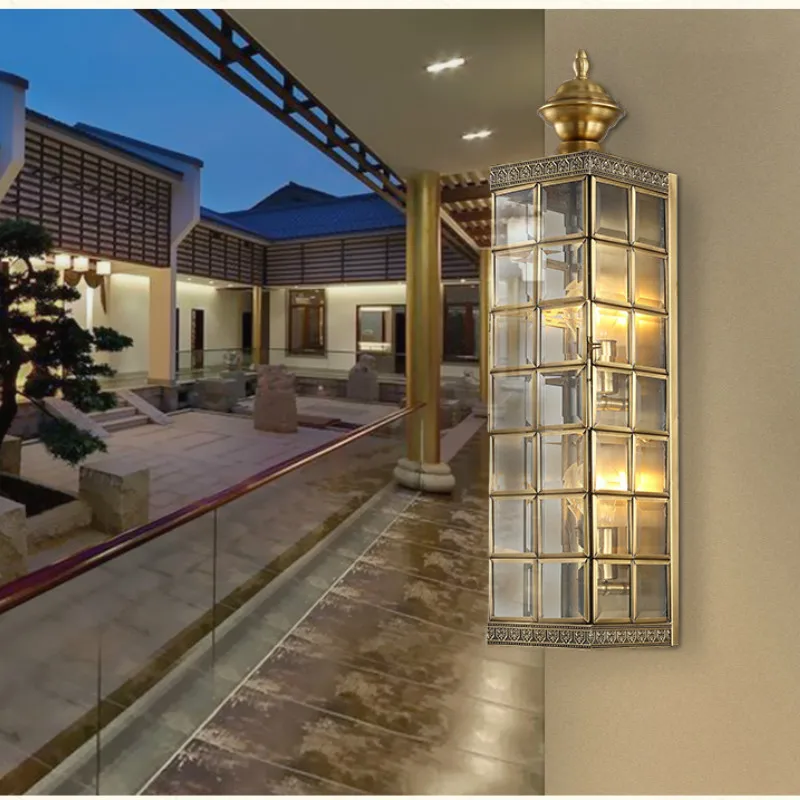 

OutdoorLED copper Wall Lamp Porch Light Wall Sconce Square Outdoor Waterproof Wall Light Garden Lights Modern wall lights WF