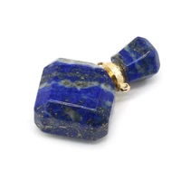 natural stone gem diamond lapis lazuli perfume essential oil bottle pendant crafts diy necklace jewelry accessories gift making