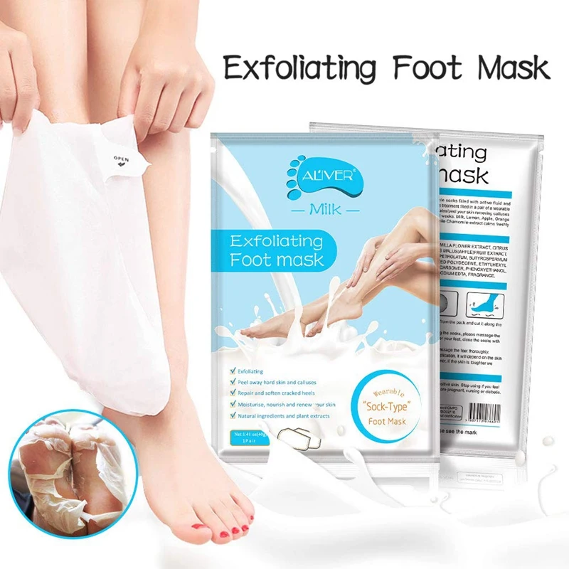 Aliver 3 Pack Baby Foot Peel Mask Exfoliator Off Calluses Dead Skin Callus Remover Soft Contact Feet(Milk) | Красота и здоровье