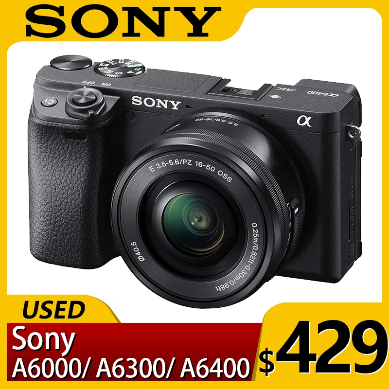 Камера Sony Alpha A6000 A6300 A6400 беззеркальная камера цифровая с объективом 16-50 мм/55-210 мм