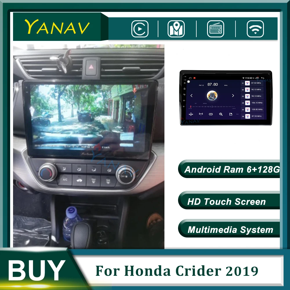 

Автомагнитола 2 Din, 128 ГГц, Android, GPS-навигация для Honda Crider 2019, GPS-навигация, автомобильный стереоприемник, Мультимедийный MP3-плеер