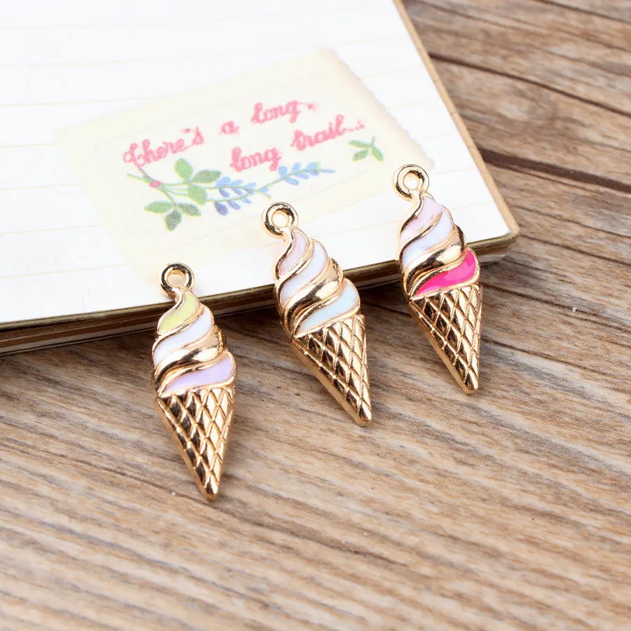 10 шт./лот модные ювелирные изделия эмаль металлический сплав мороженое сделай