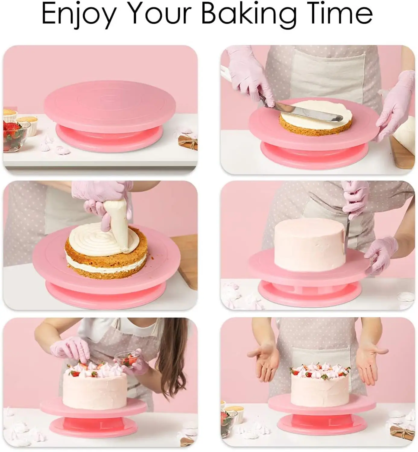 

4Color Cake Turntable Baking Mold Cake Plate Rotating Round Cake Decorating Tools Rotary Table Pastry Supplies Accessories