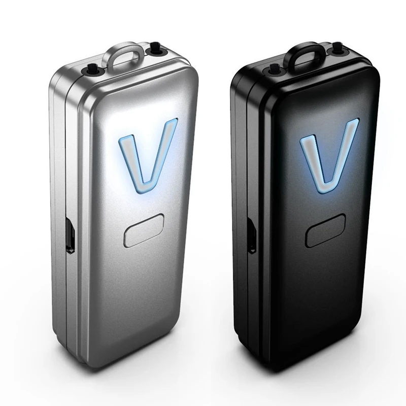 

2 Set Personal Wearable Air Purifier Necklace Mini Air Freshener Ionizer Negative Ion Generator-Silver & Black