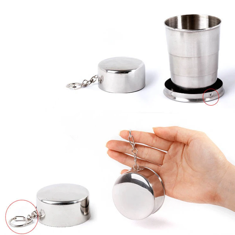 Походная Складная портативная чашка уличная дорожная кружка из нержавеющей