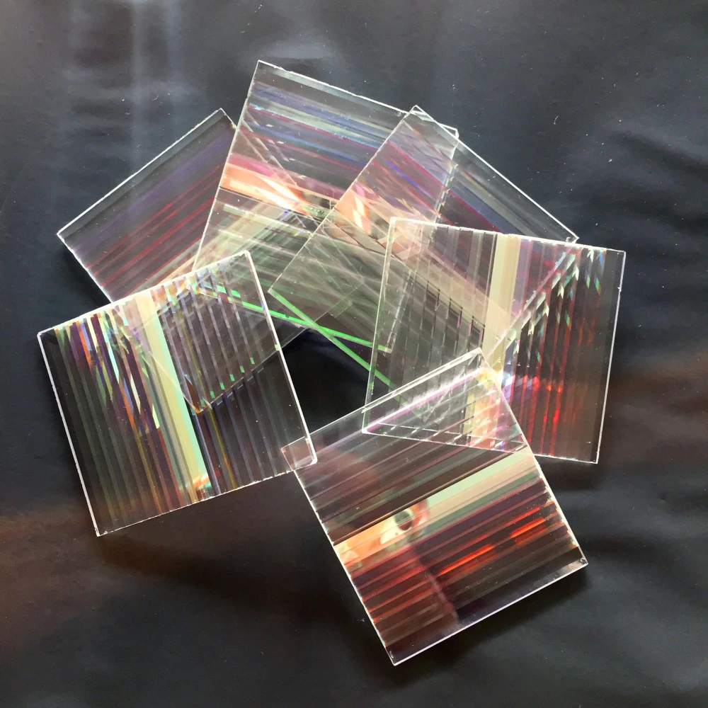 

10 PCS Beautiful Damage Rectangle Prism Dichroic Prism for Party Home Decoration Art Necklace DIY Design