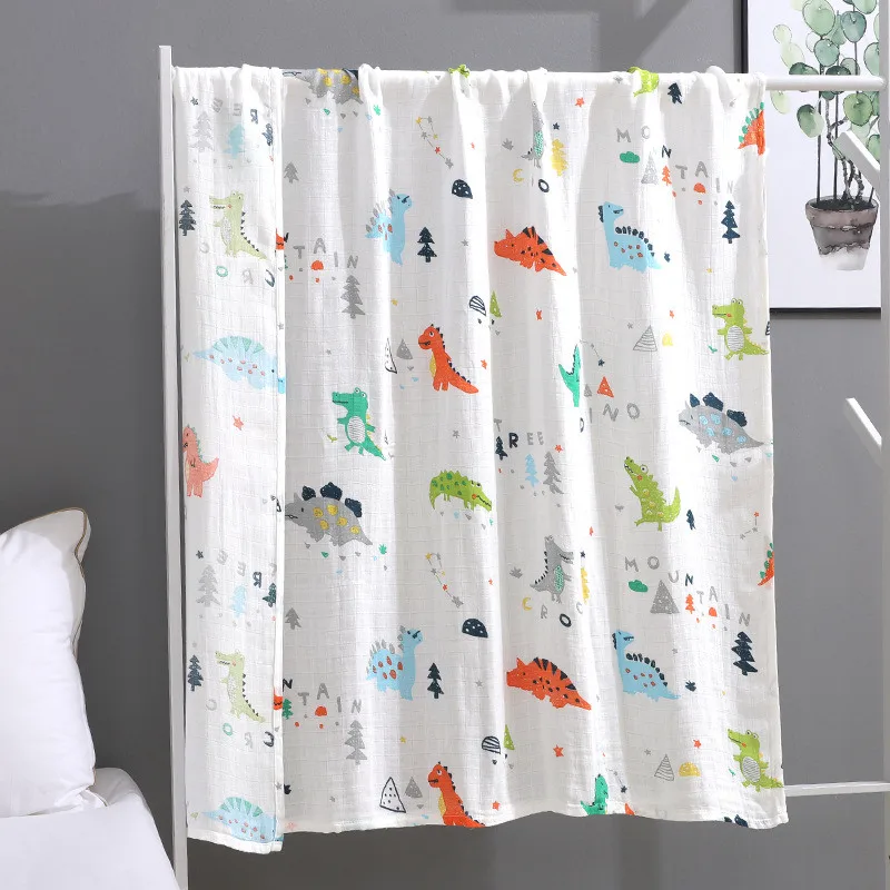 7 2pcs/set Newborn Baby Blanket Cotton Bamboo Blanket Cartoon Patterns Multi-use Infant Towel Baby Muslin Swaddle Wrap - Цвет: 7