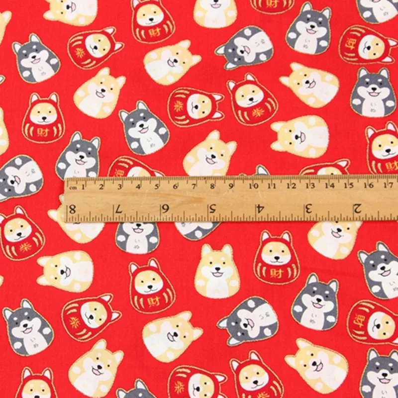 Half yard thin cotton fabric with cartoon soft breeze dog gilt print handmade patchwork bag garment cloth 100% B45 | Дом и сад