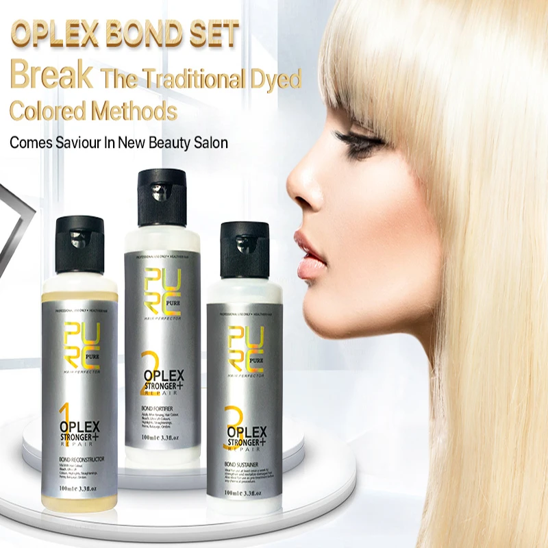 

PURC Oplex Bond Repair Damaged Hair Strengthen Hair Toughness and Elasticity Hair Treatment Kit 3pc for Women Hair care T32