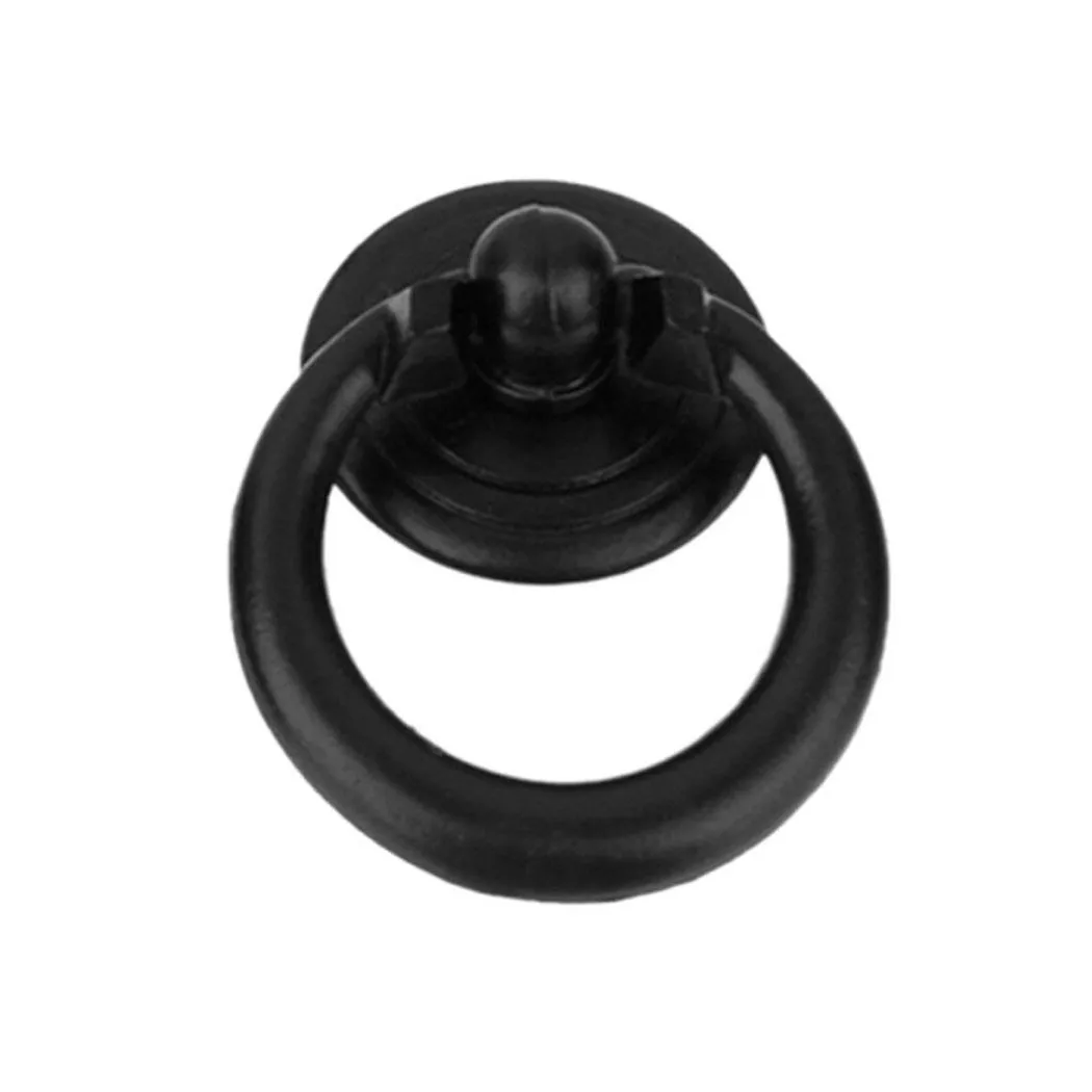 

8pcs Black Ring Pull Handle Cabinet Knob Drawer Dresser Cupboard Drop Zinc Alloy Drawers Doors Cabinets Boxes Wardrobes Assembly