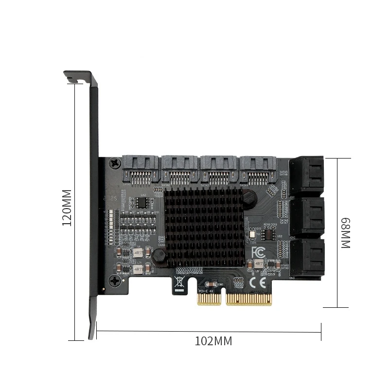 PCIE To SATA Card 10 Ports 6 Gbps SSD Adapter Pcie Controller Expansion Built-In For Desktop PC ASM1166 | Компьютеры и офис