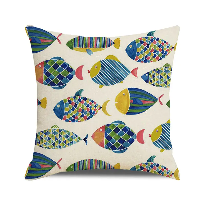 Оптовая продажа 45 см * Симпатичные льняные/Хлопковые наволочки в виде морской