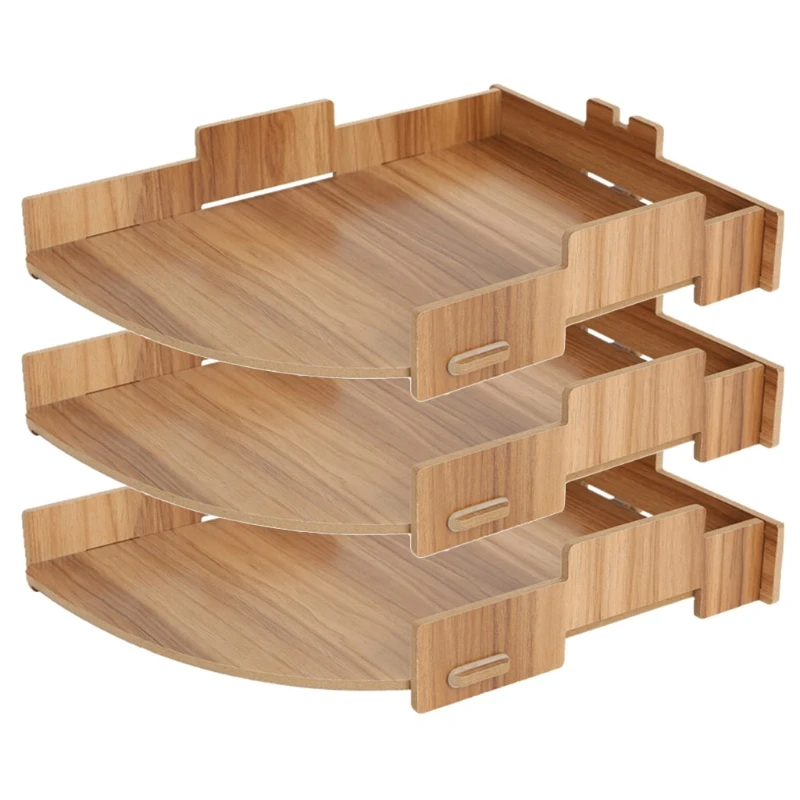 

Office Bureau Sorter Container File Holder Storage Stand Wooden Desk Organizer