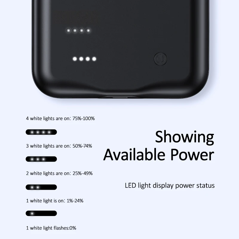 

USAMS Smart Battery Case Charger For iPhone 11 Pro Max Battery Case External Power Bank Backup Powerbank for iPhone X XS