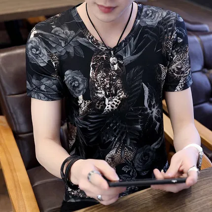 

Summer men's business casual short sleeve t-shirt 2555