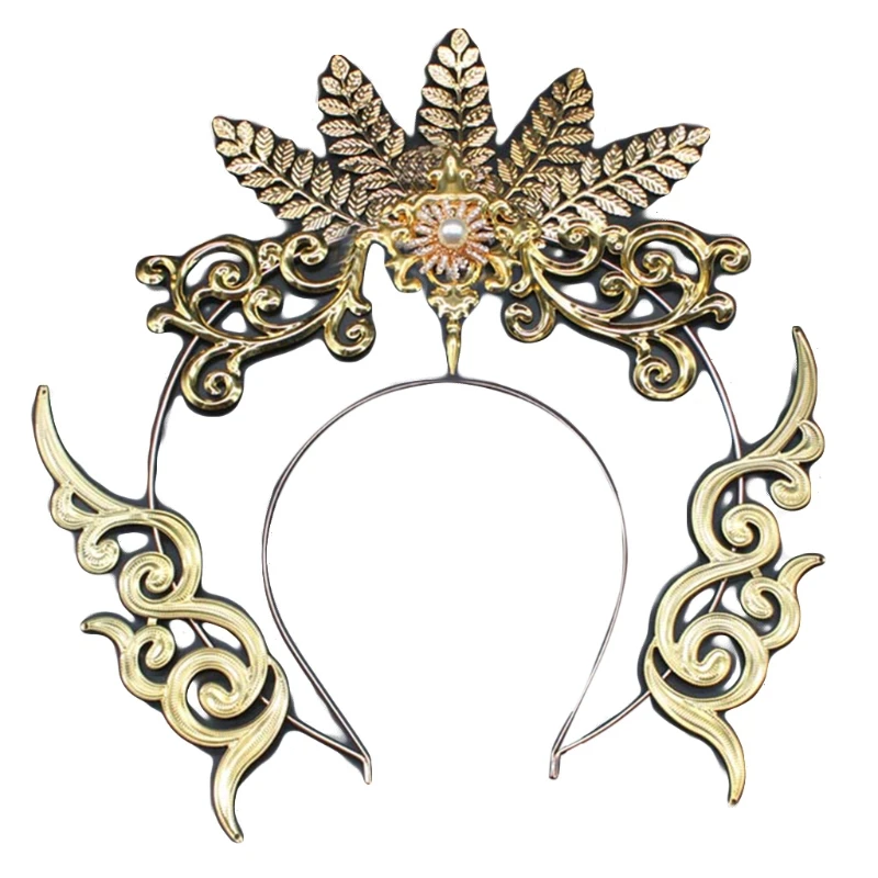 

Винтажная повязка на голову с ореолом, аксессуары для ювелирных изделий в стиле "Лолита", рельефная Корона, материалы «сделай сам», реквизит для костюма на Хэллоуин, фото, F3MD