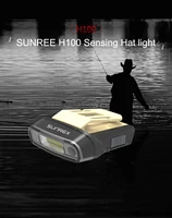 sunrei h100 sensing headlamp for fishingcampinghiking li polymer rechargeable battery