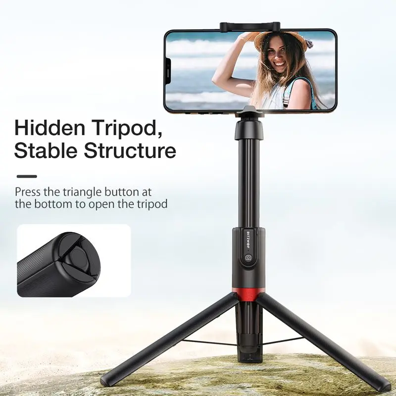 Blitzwolf BW-BS10 Plus Foldable Tripod Monopod Selfie Stick 1300mm Length Extendable Wireless Phone Holder | Электроника