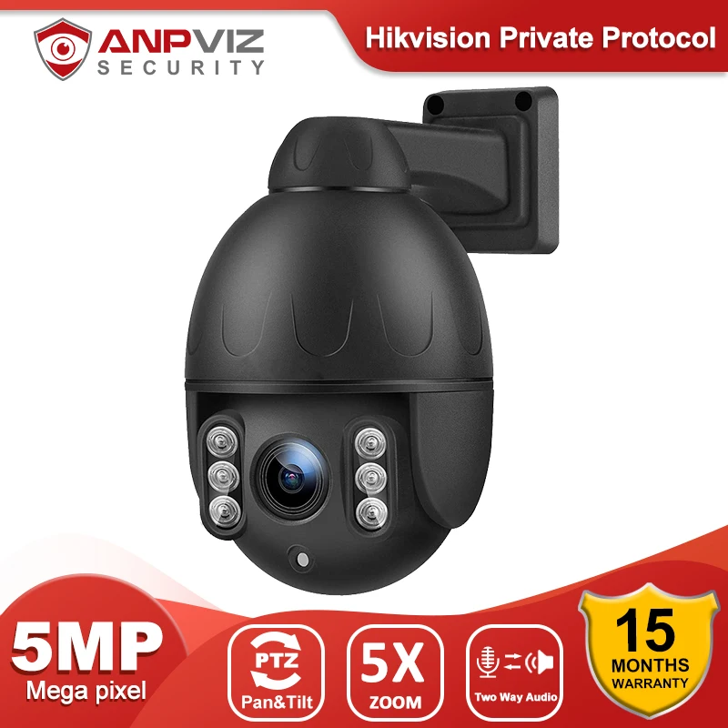 

Anpviz 5MP 5X Zoom PTZ POE IP Camera Dome Motion Detection With Two-way Audio Outdoor/Home Security Cam IR 50m CCTV