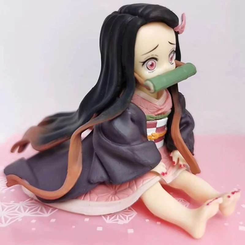 

Anime Figure Demon Slayer Kimetsu No Yaiba Kamado Tanjirou Kamado Nezuko Cute Toys For Kids Collectible Model PVC Doll