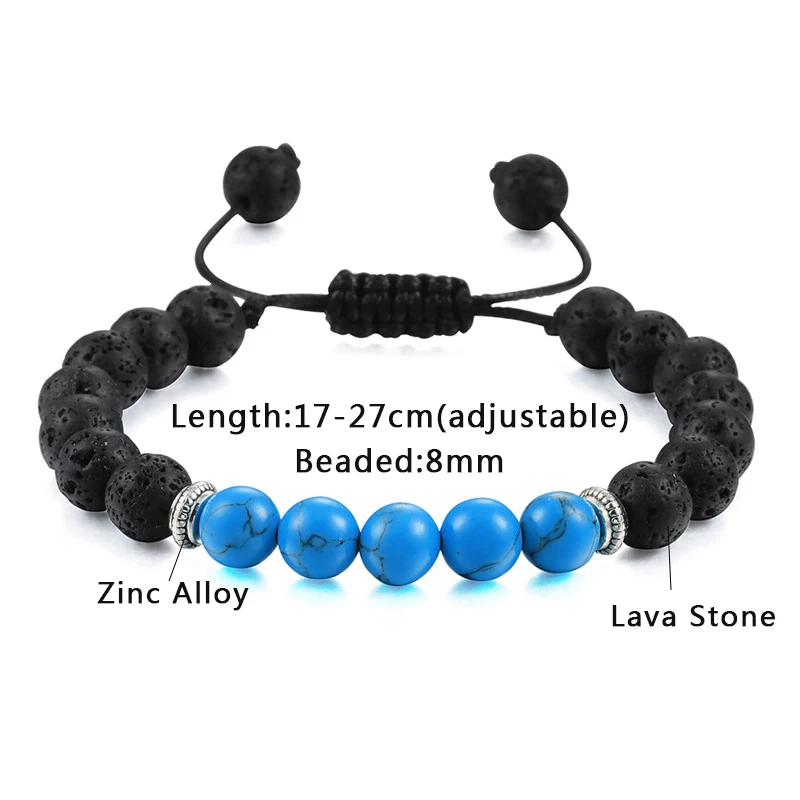 Лавовый камень браслет шлем гладиатора очарование бисера браслеты для мужчин и