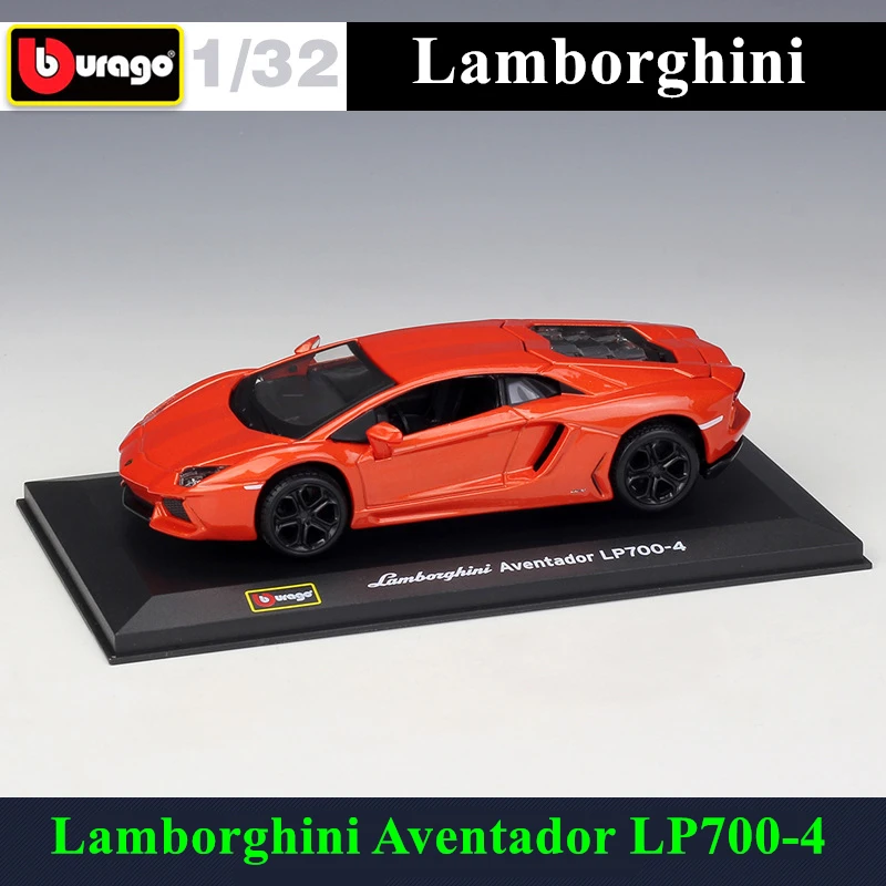 Bburago 1:32 Lamborghini LP700 4 оранжевый сплав моделирования модель автомобиля плексиглас