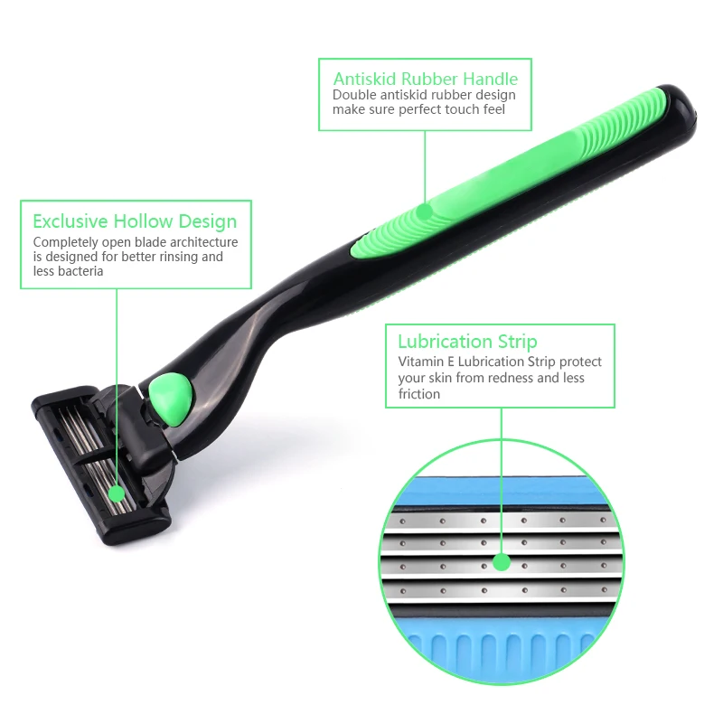 1 ручка + 2 лезвия набор лезвий для мужчин уход за лицом кассеты из нержавеющей