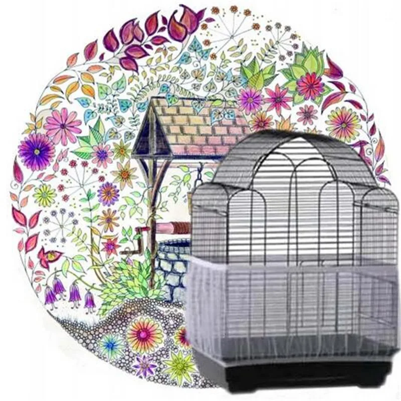 Cover Shell Skirt Net Easy Cleaning Seed Catcher Guard Bird Cage Accessories Airy Mesh Parrot Bird Cage Net